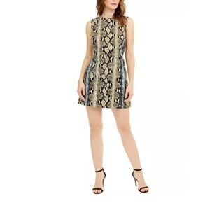 NWT French Connection Pleather Vegan Leather Snakeskin Dress tagged 10 fits 8 M